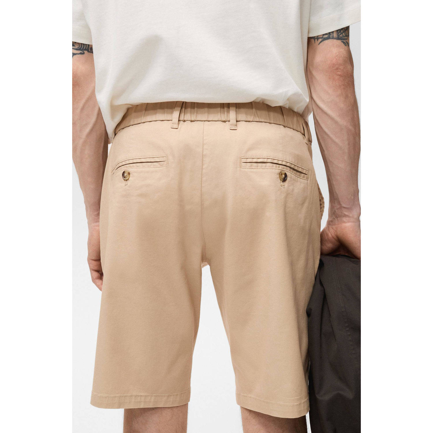 Mango Man straight chino short beige