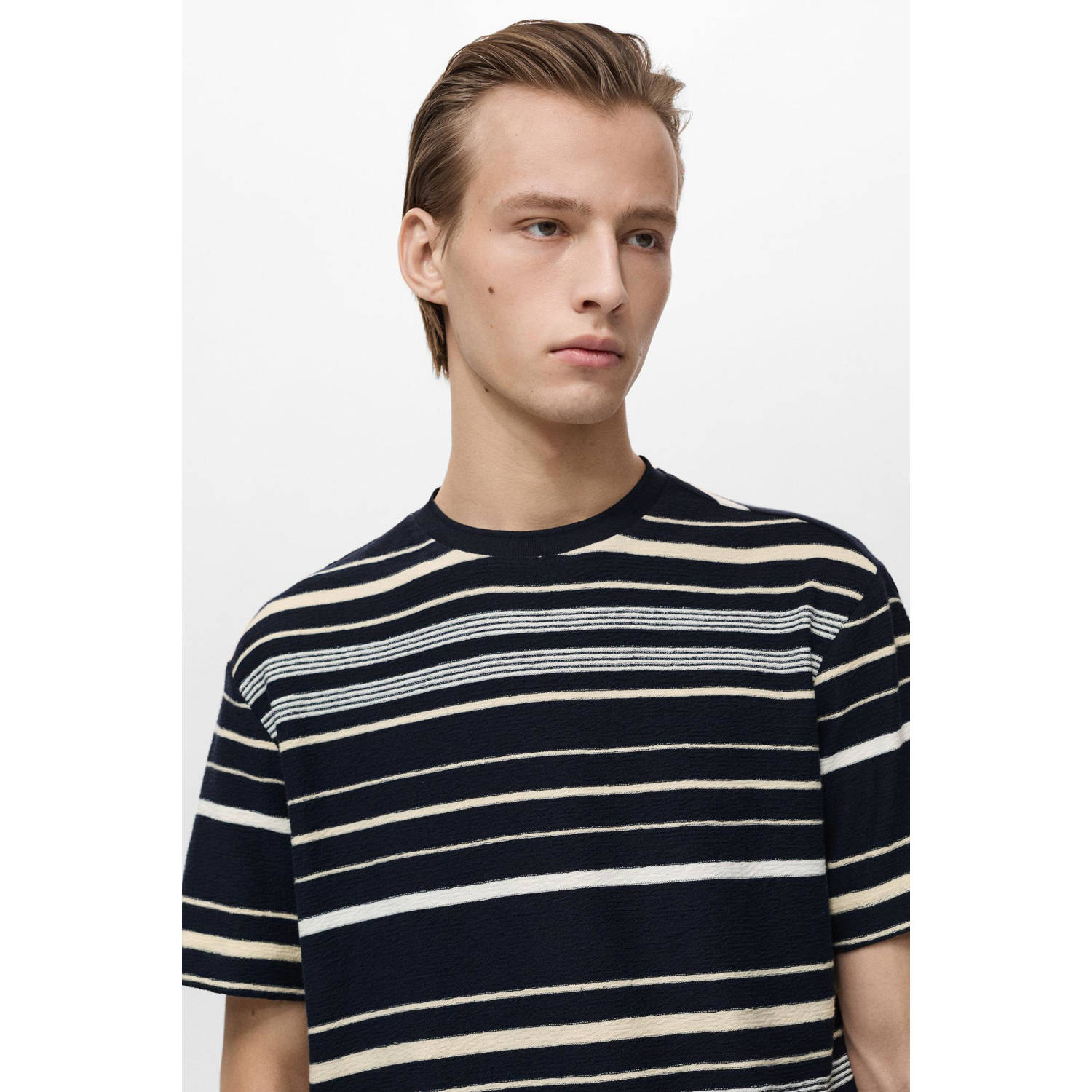 Mango Man T-shirt donkerblauw