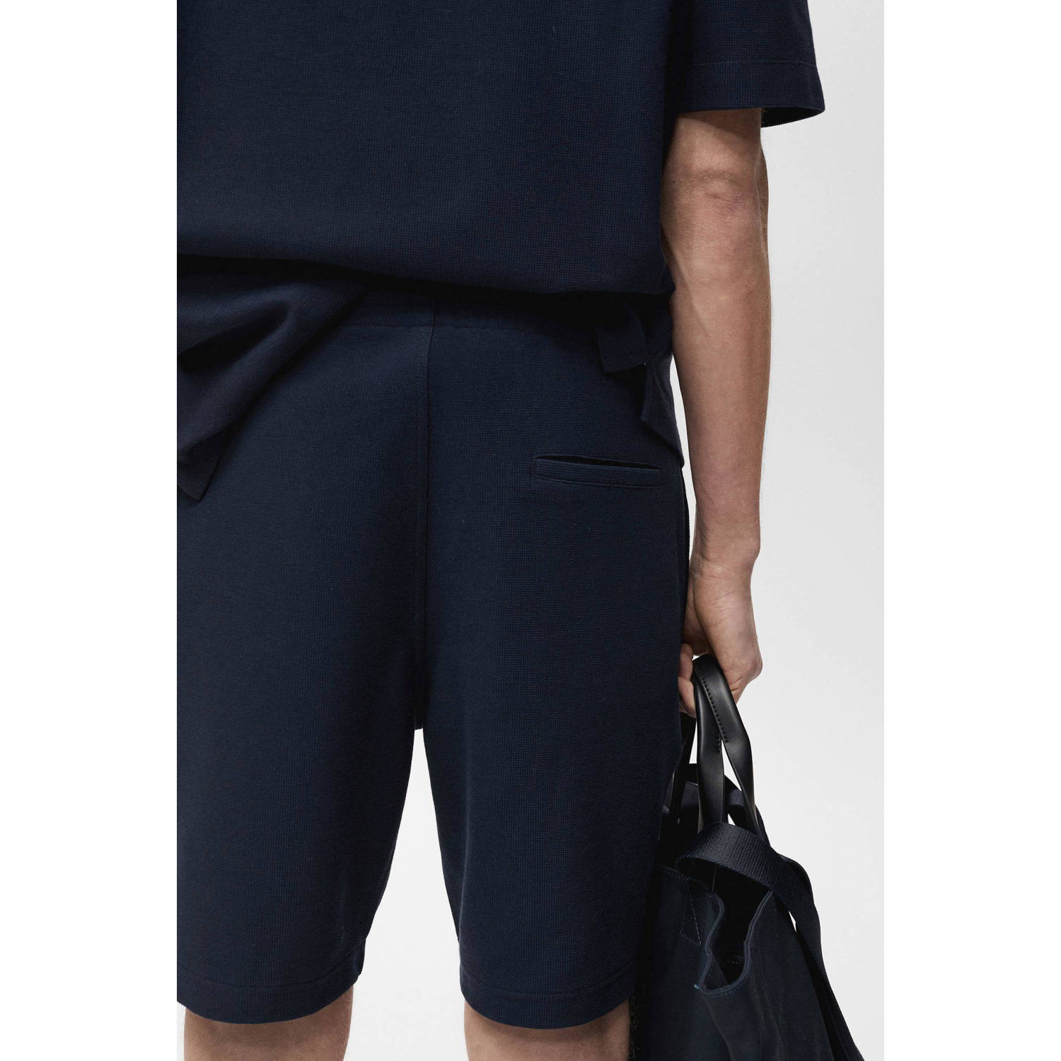Mango Man straight bermuda short donkerblauw