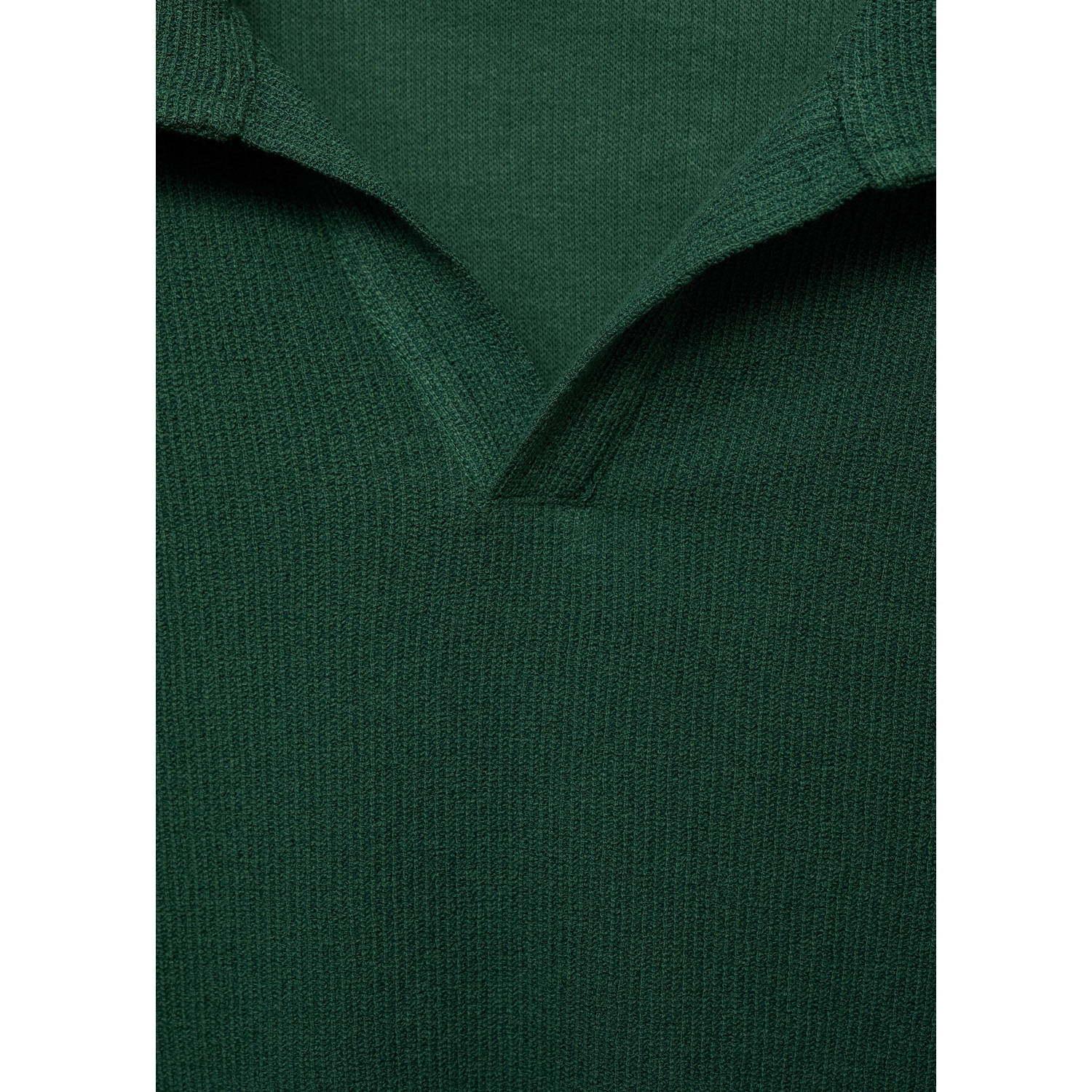 Mango Man regular polo gebreid groen