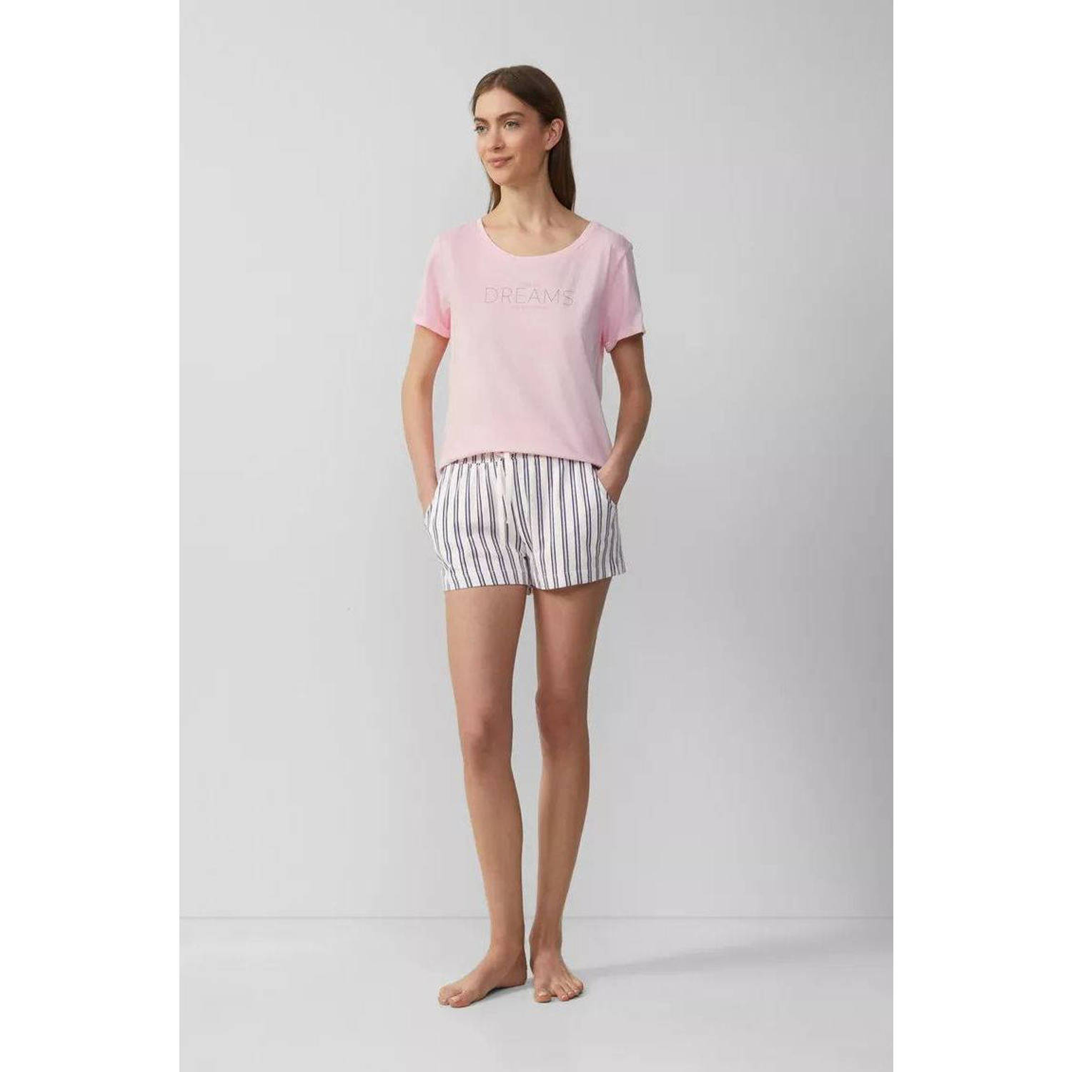 s.Oliver pyjamashort wit zwart
