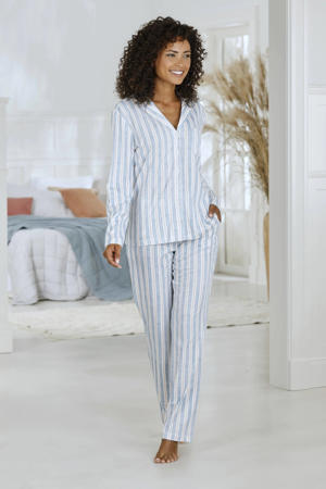 pyjama lichtblauw/wit