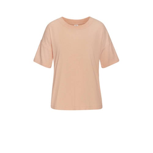 s.Oliver pyjamatop met ribstructuur zalmroze afbeelding