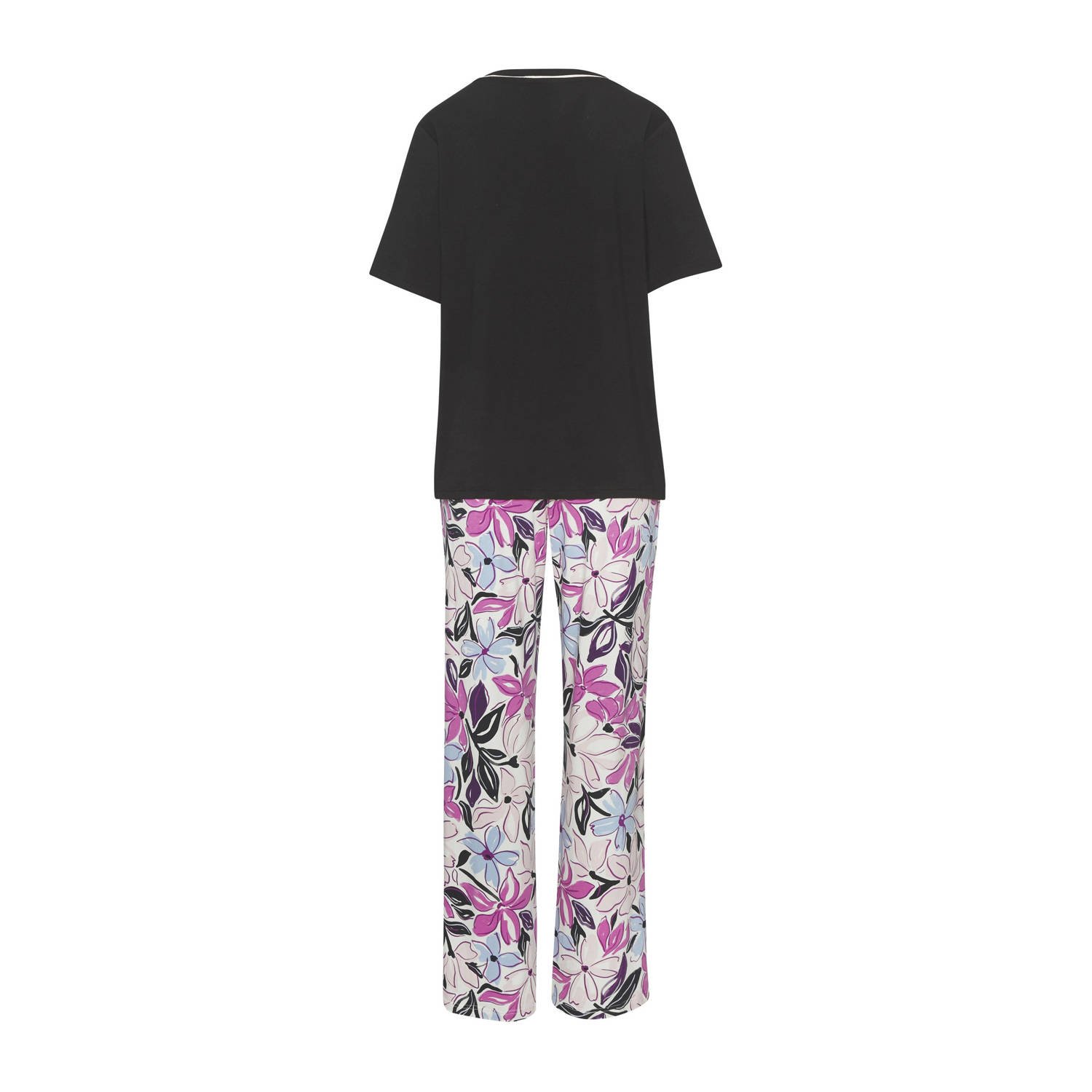 Lascana pyjama zwart roze wit