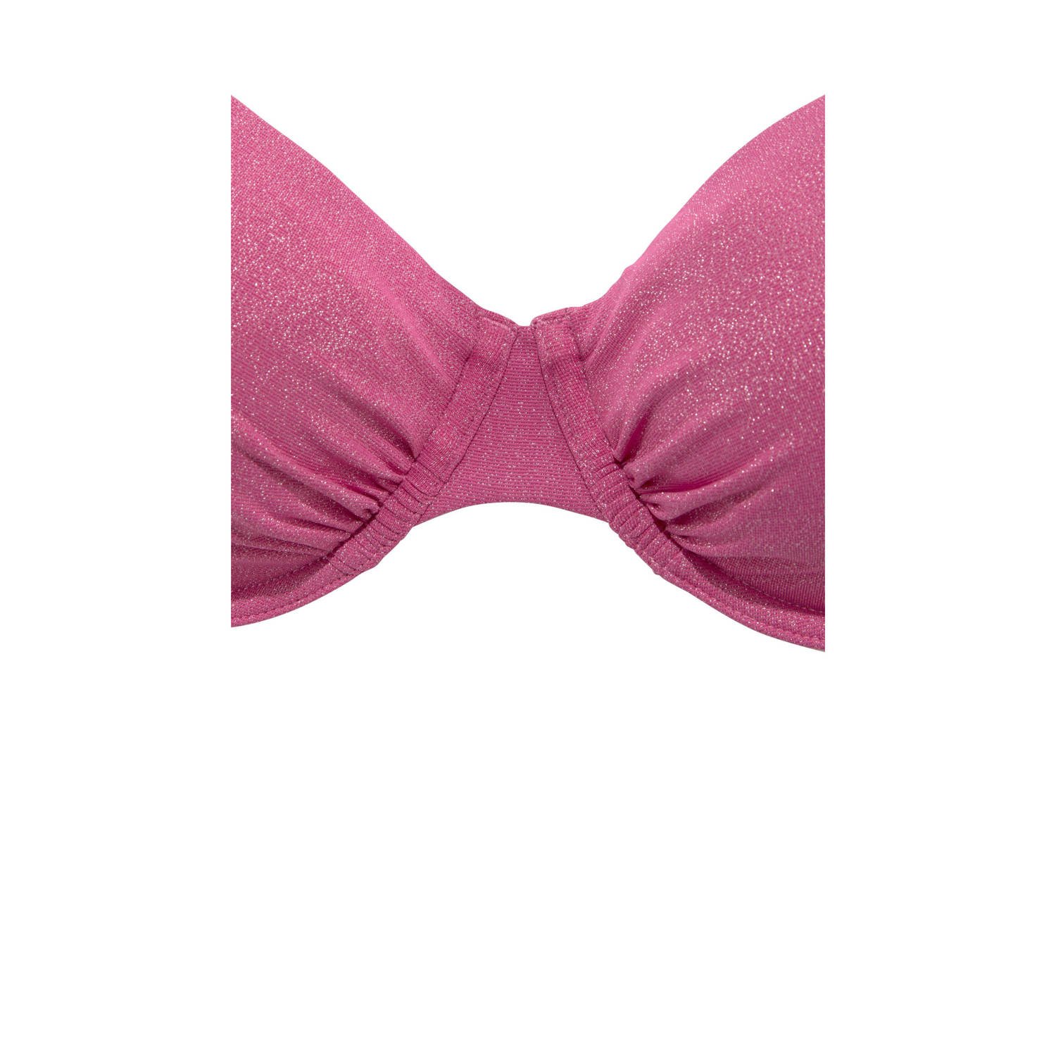 Lascana voorgevormde beugel bikinitop met lurex roze
