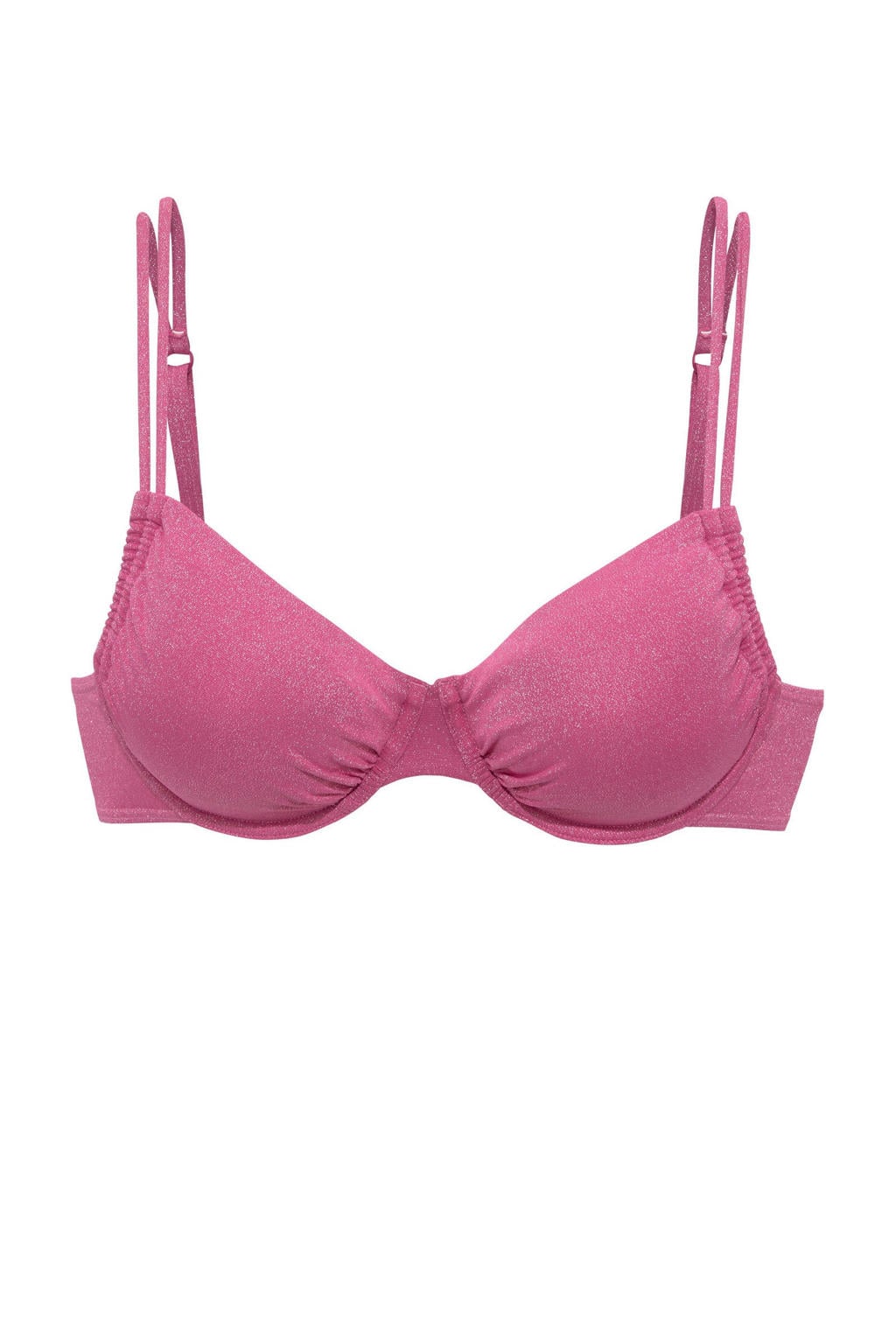 Lascana voorgevormde beugel bikinitop met lurex roze