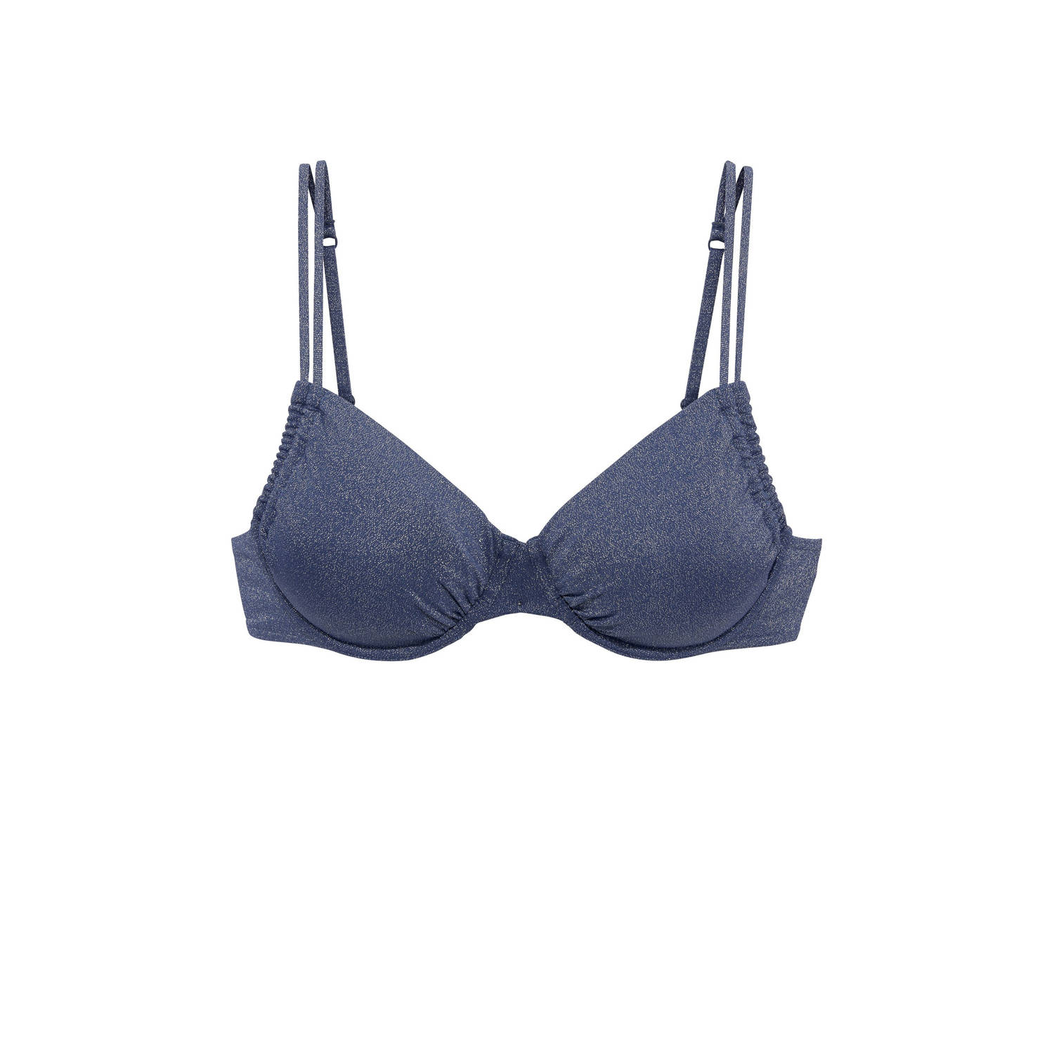 Lascana voorgevormde beugel bikinitop met lurex donkerblauw