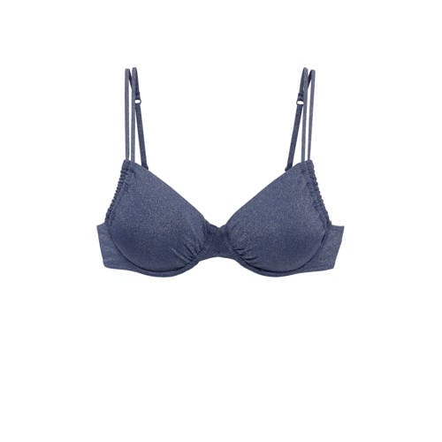 Lascana voorgevormde beugel bikinitop met lurex donkerblauw afbeelding