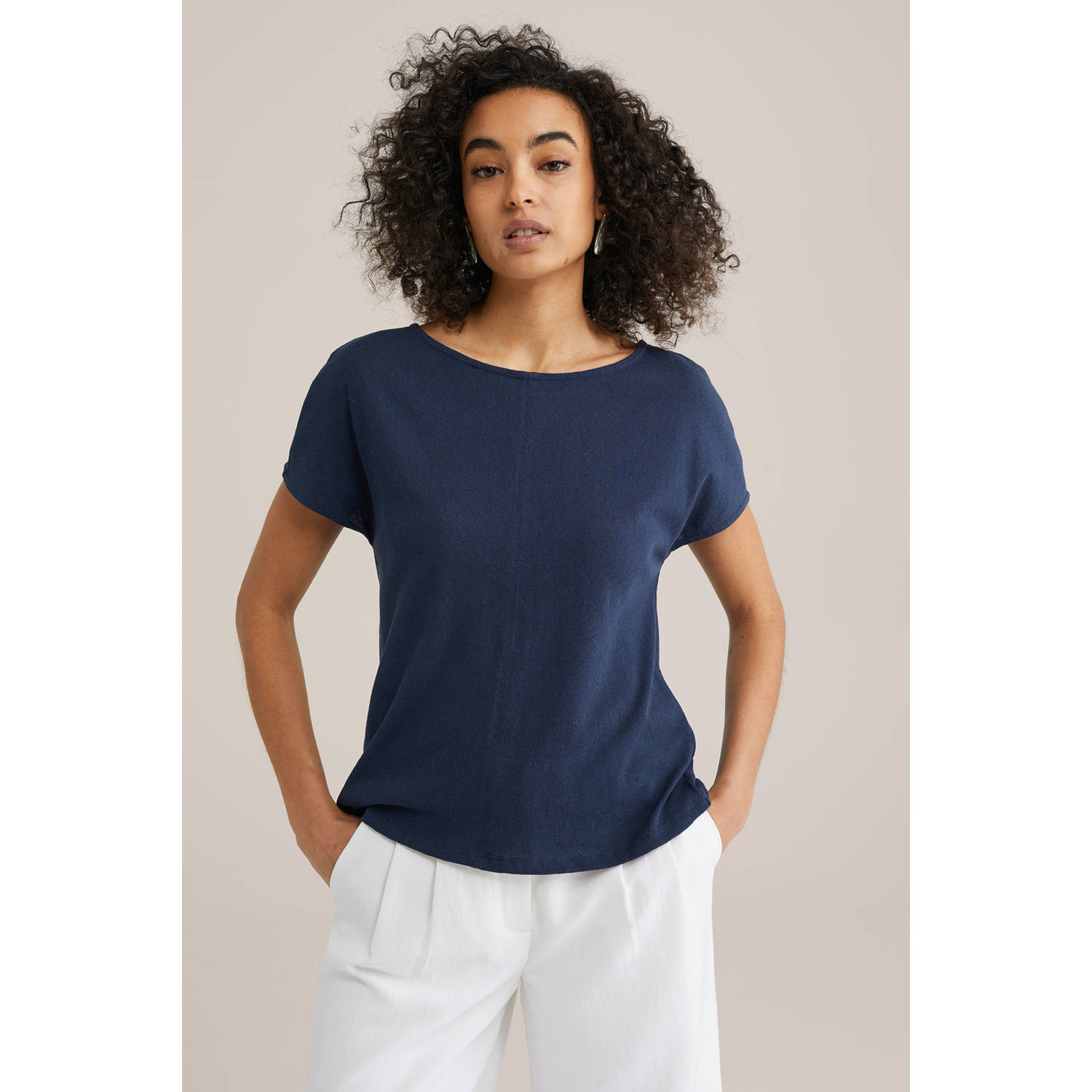 WE Fashion top donkerblauw