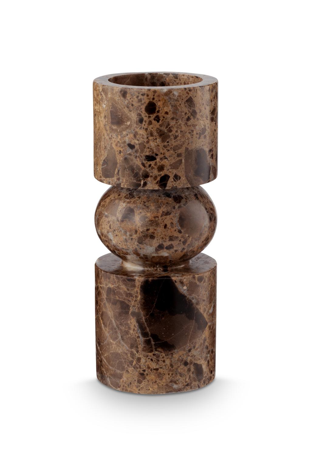 vtwonen kandelaar marble - bruin (8x20 cm)