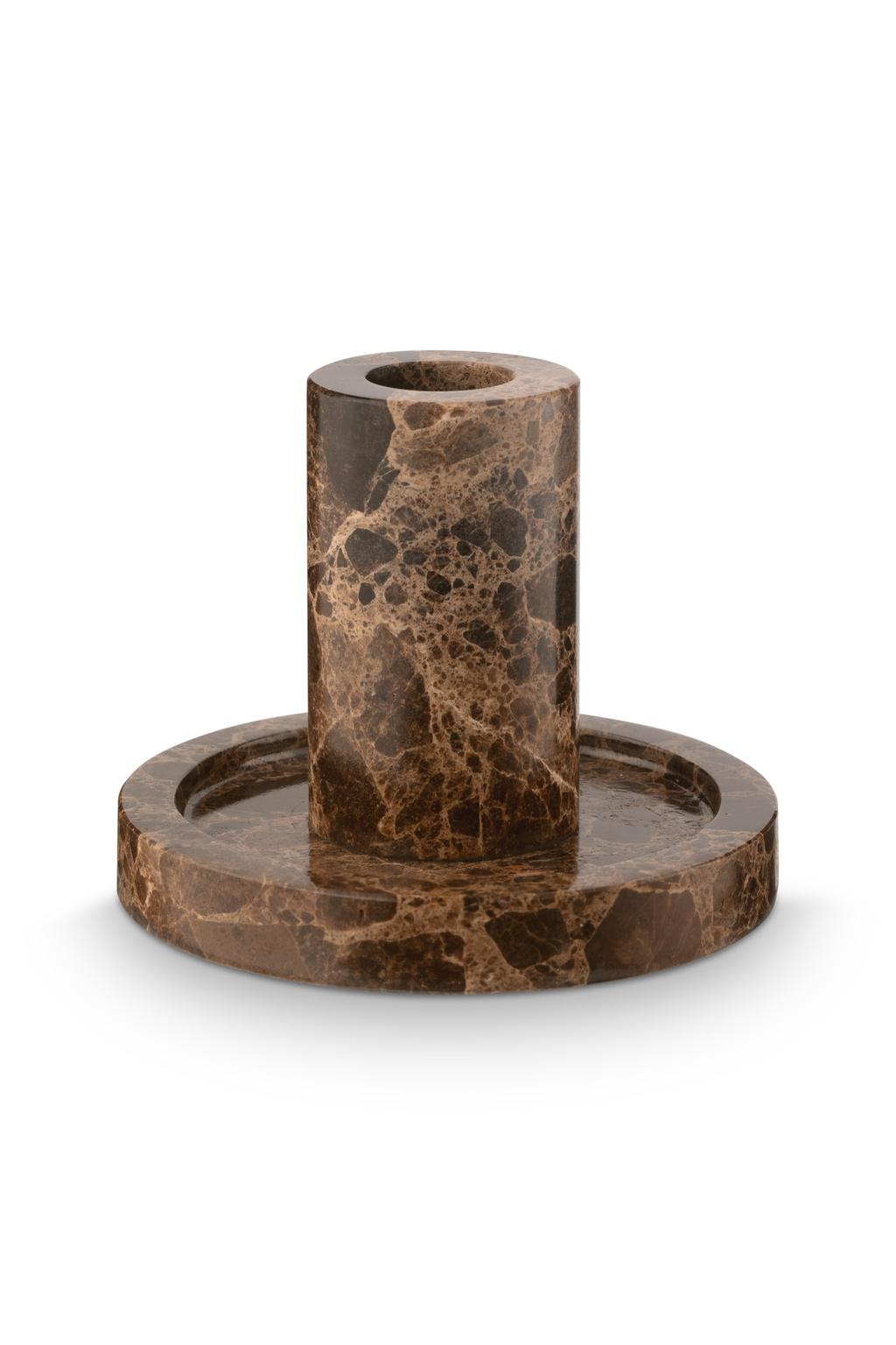 vtwonen kandelaar marble - bruin (10.2x7.9 cm)