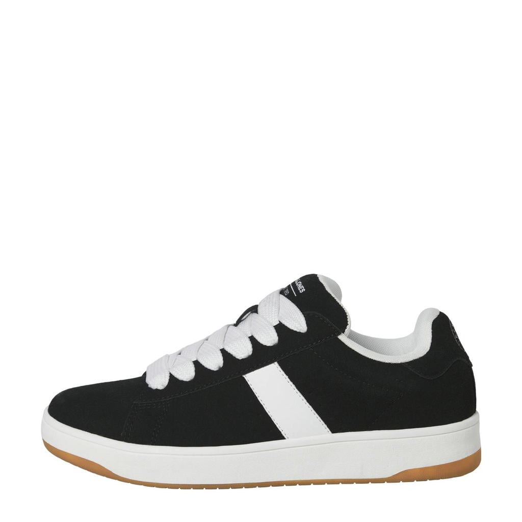Zwarte heren JACK & JONES Jfwmiles Syn Suede Sneaker Sn sneakers van 100% lining polyester, 100% sock polyester, 100% sole thermo plastic rubber, 100% upper polyurethane, met veters