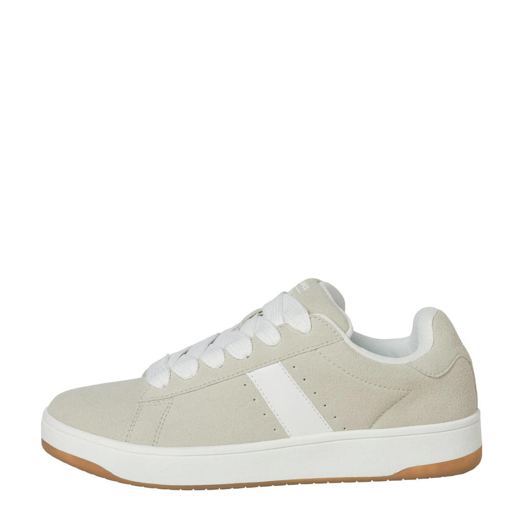 Beige heren JACK & JONES Jfwmiles Syn Suede Sneaker Sn suède sneakers van 100% lining polyester, 100% sock polyester, 100% sole thermo plastic rubber, 100% upper polyurethane, met veters