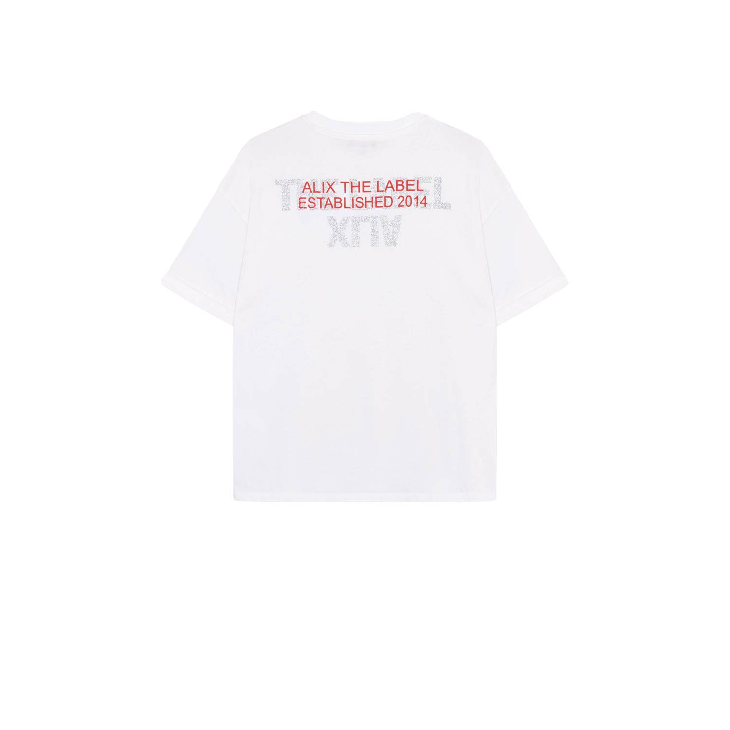 Alix the Label T-shirt wit met glitter