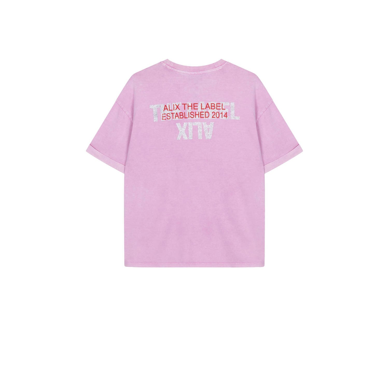 Alix the Label T-shirt roze met glitter