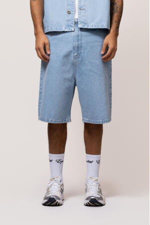 straight denim short blauw