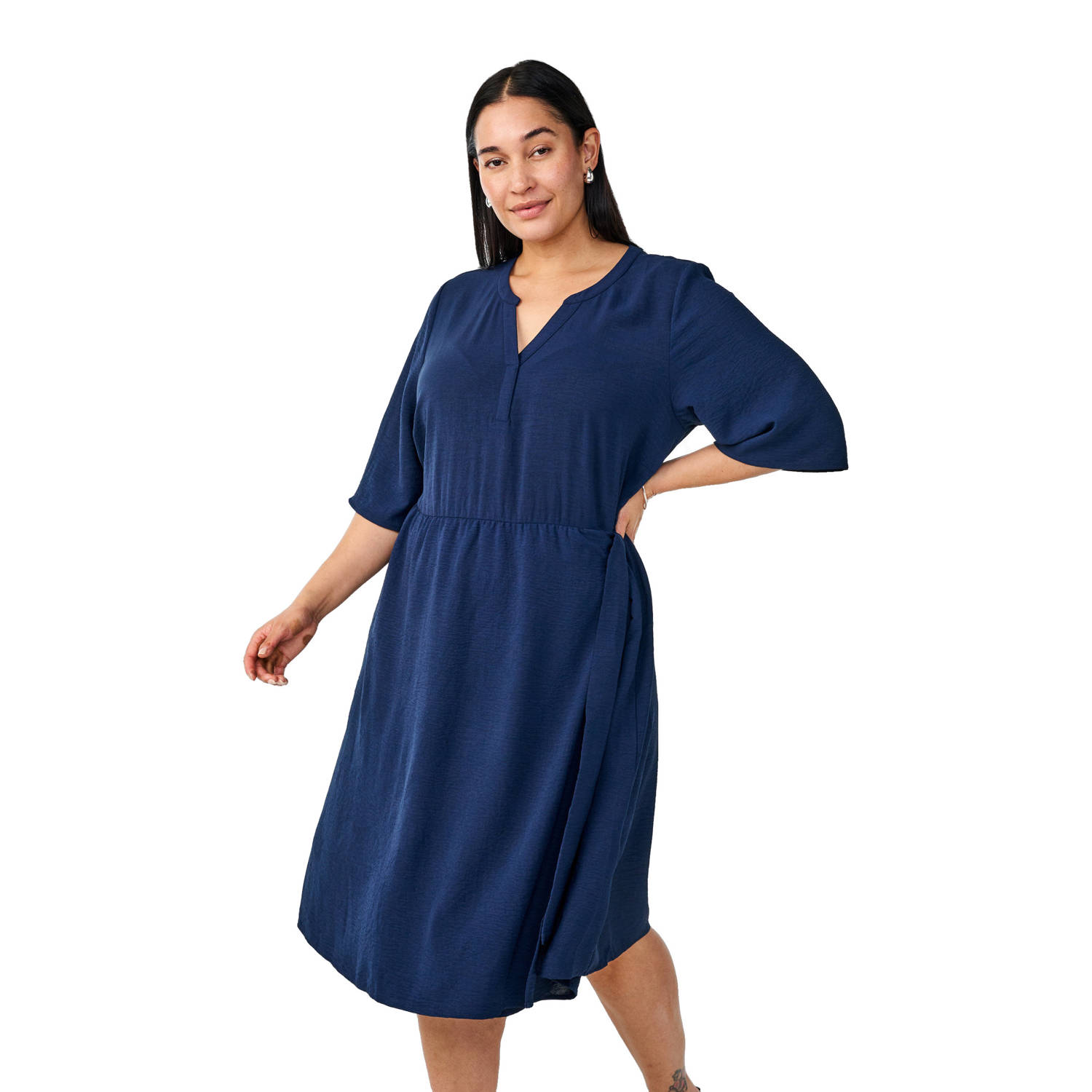 Zizzi midi jurk donkerblauw