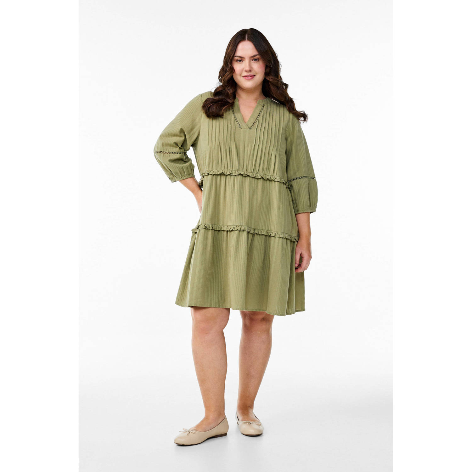 Zizzi jurk kaki