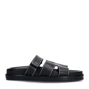 leren slippers zwart