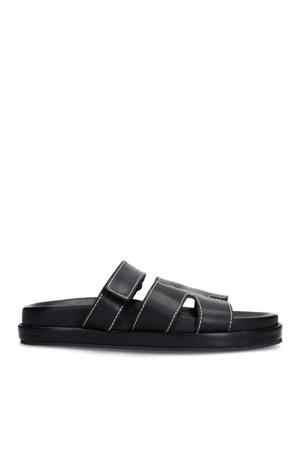 leren slippers zwart