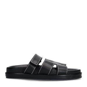 leren slippers zwart