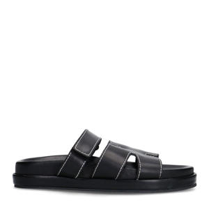 leren slippers zwart