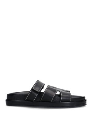 leren slippers zwart