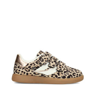 Billie  sneakers met panterprint beige/zwart