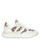 PS Poelman suède sneakers met panterprint wit