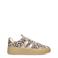 Poelman leren sneakers met panterprint beige