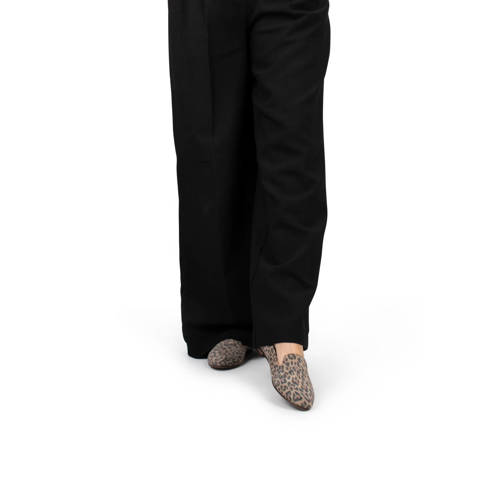 PS Poelman Lies suède loafers met panterprint beige afbeelding