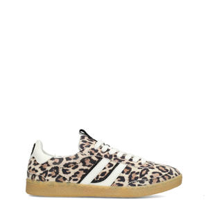 Polaro suède sneakers met panterprint beige
