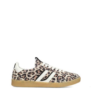 Polaro suède sneakers met panterprint beige