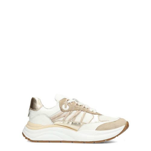 PS Poelman Charu chunky leren sneakers wit/beige afbeelding