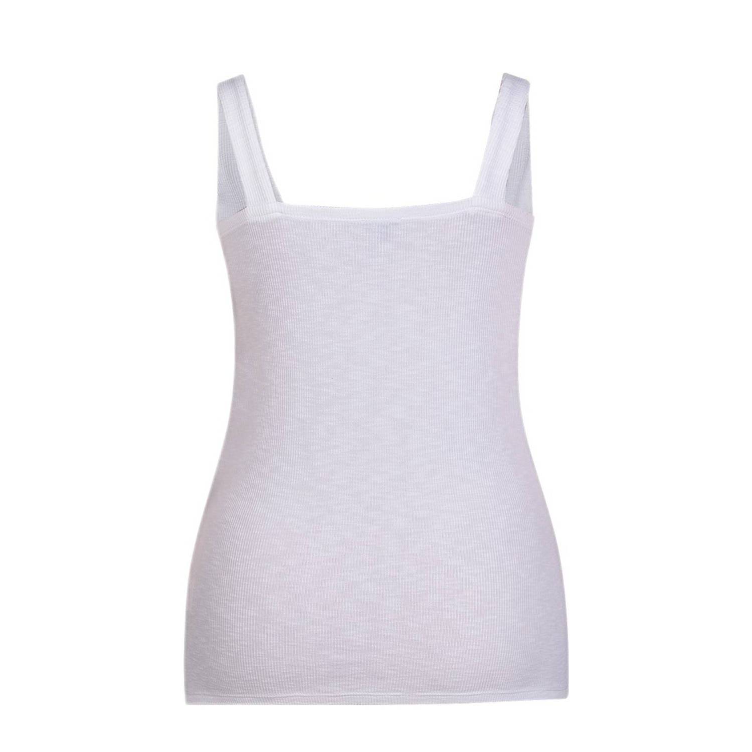 Exxcellent singlet wit rib gebreid