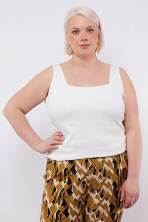 singlet wit rib gebreid