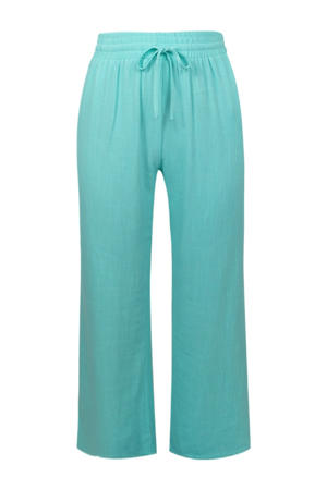 wide leg high waist broek blauw