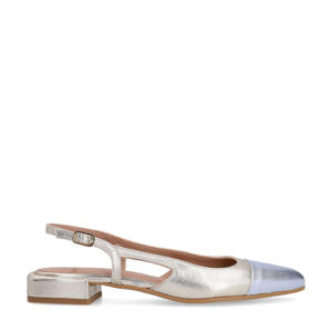   leren slingback loafers goud