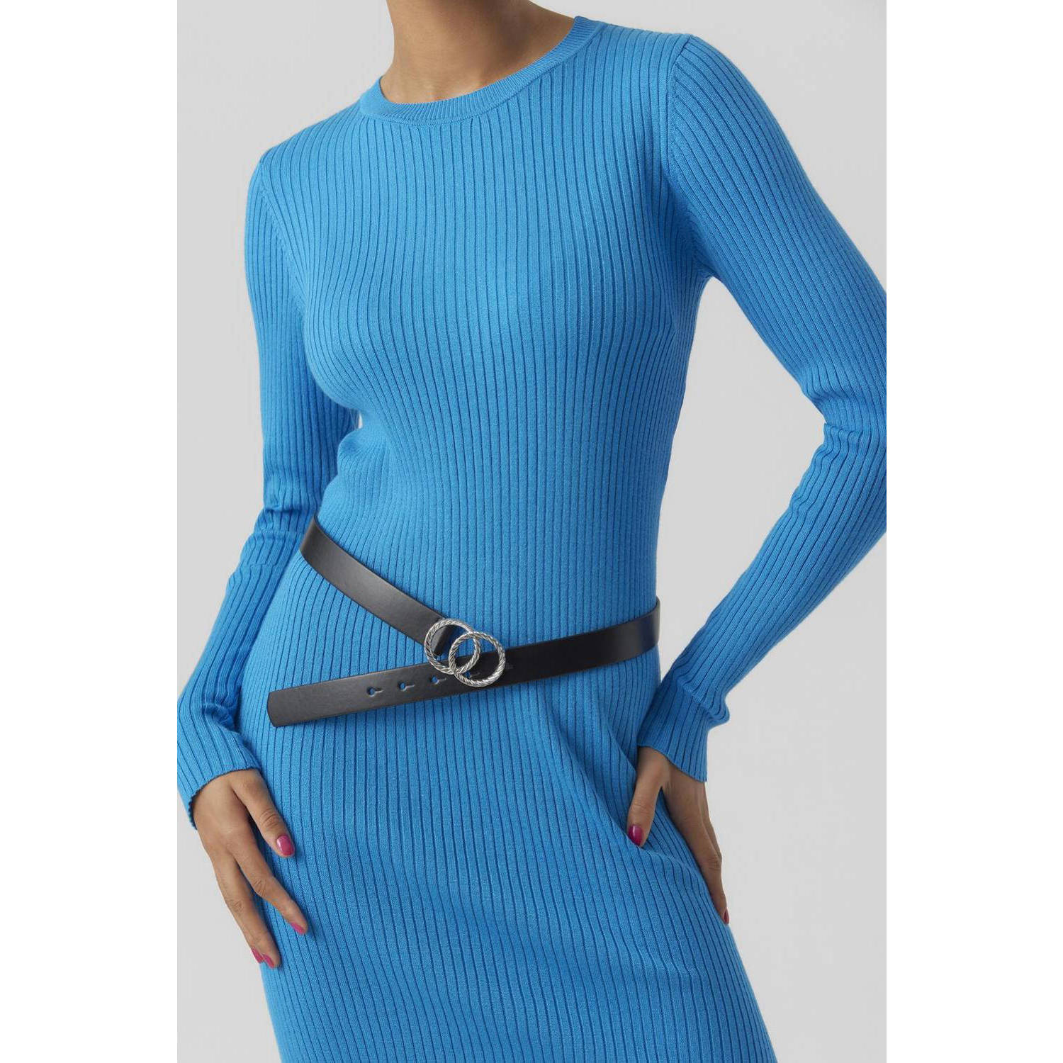 VERO MODA riem VMDITTE zwart zilverkleurig