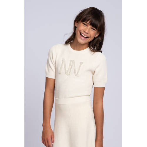 NIK&NIK T-shirt wit fijn gebreid afbeelding