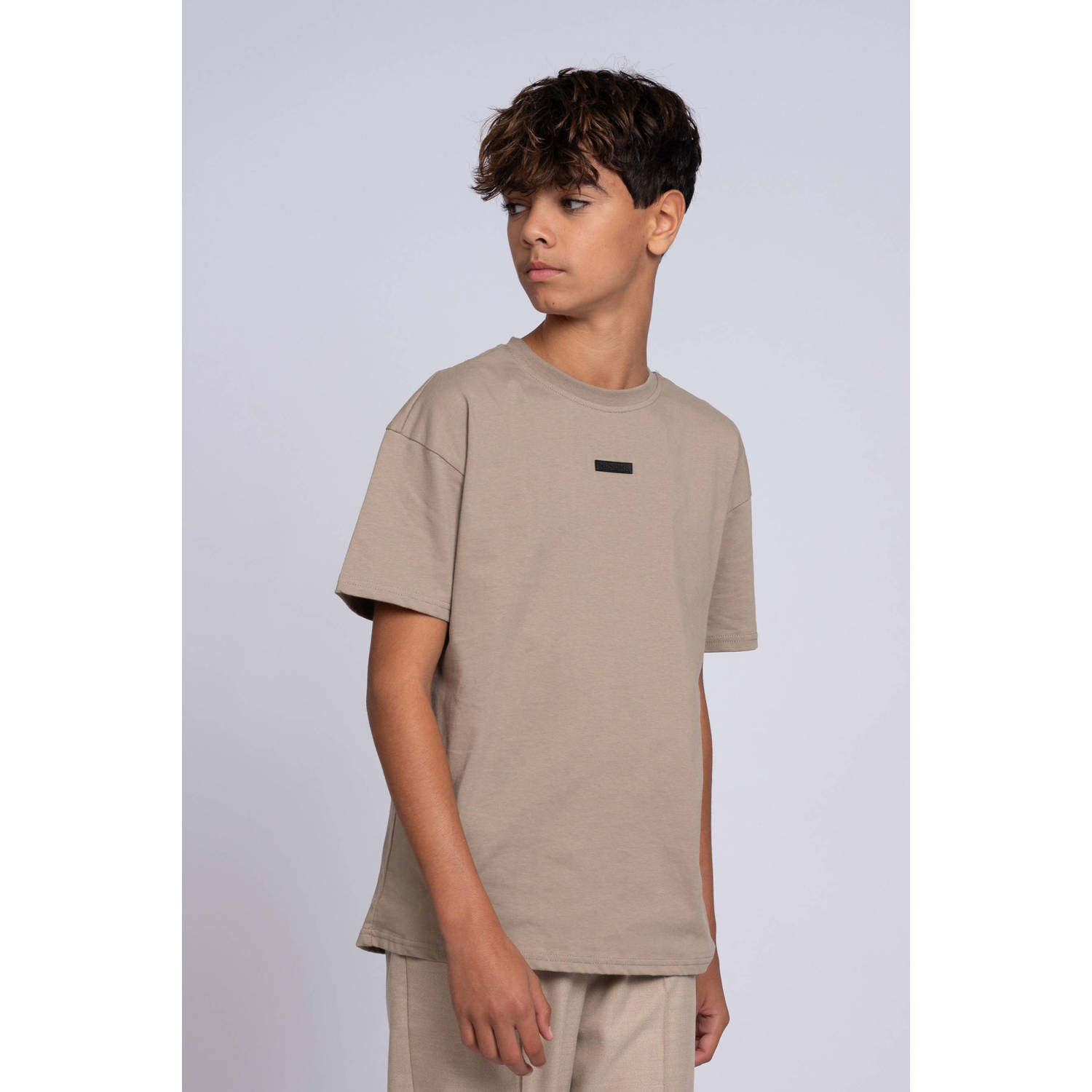 NIK & NIK Jongens Polo's & T-shirts Duuke Oversized T-shirt Beige