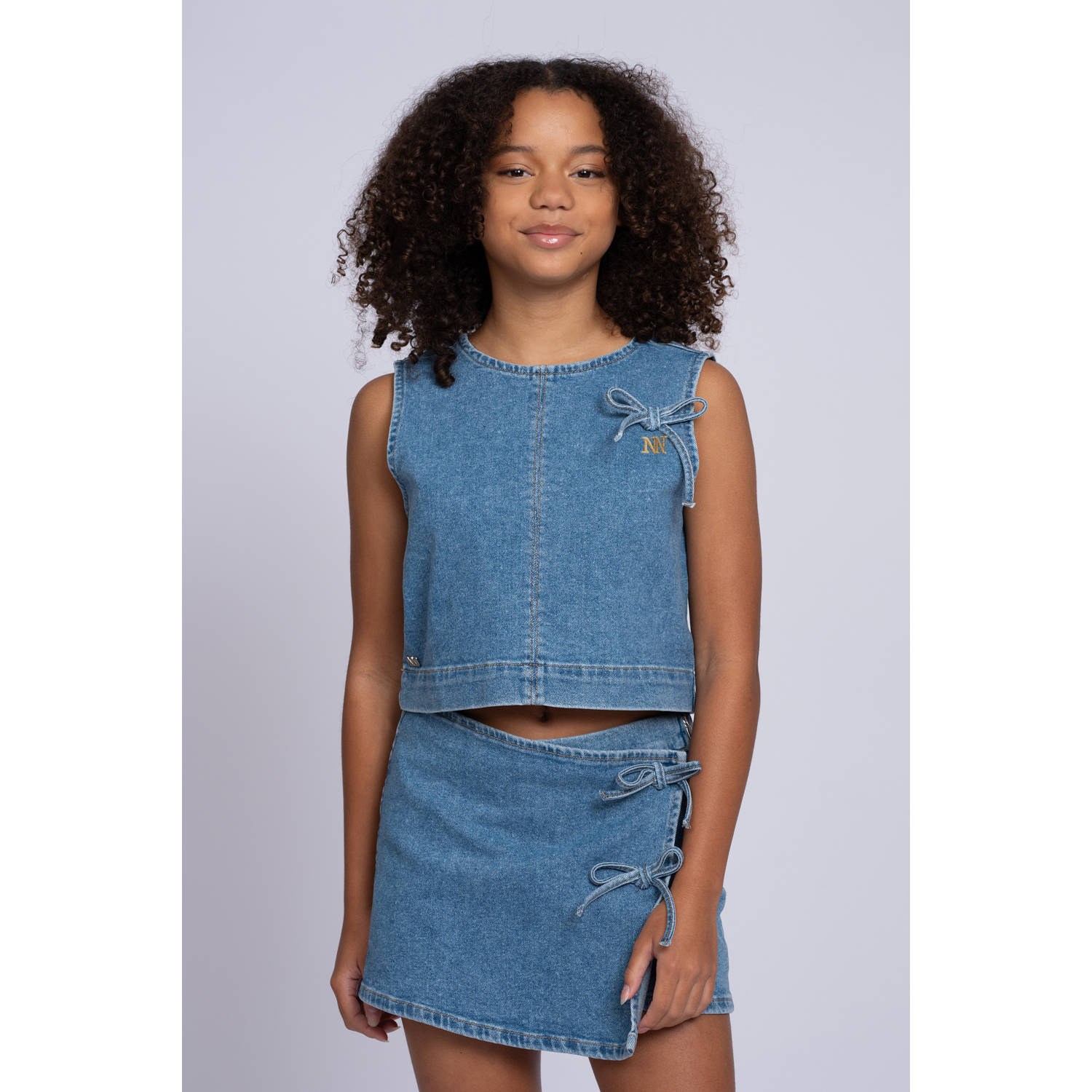 NIK&NIK denim skort medium blue denim