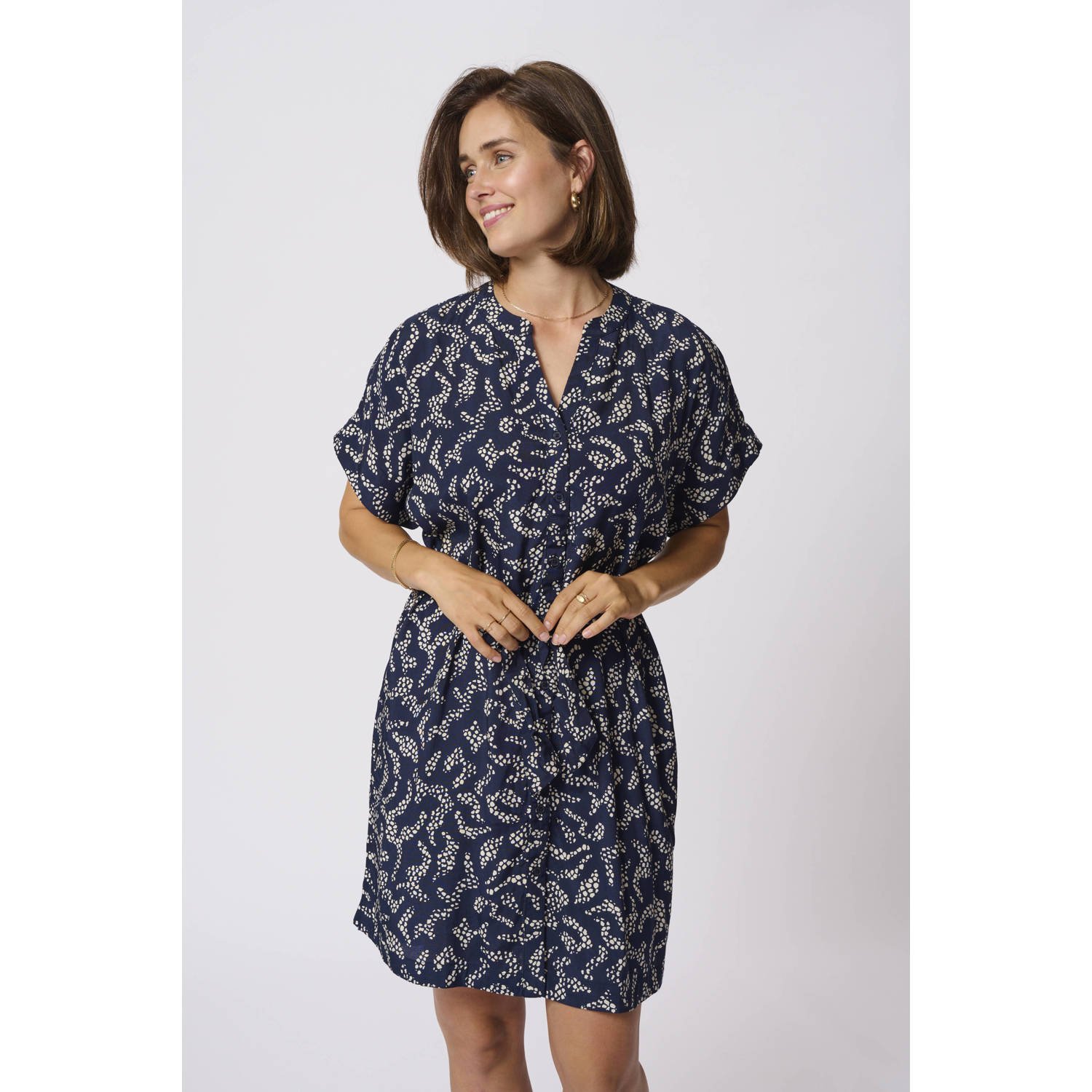 Kaffe zomerjurk donkerblauw
