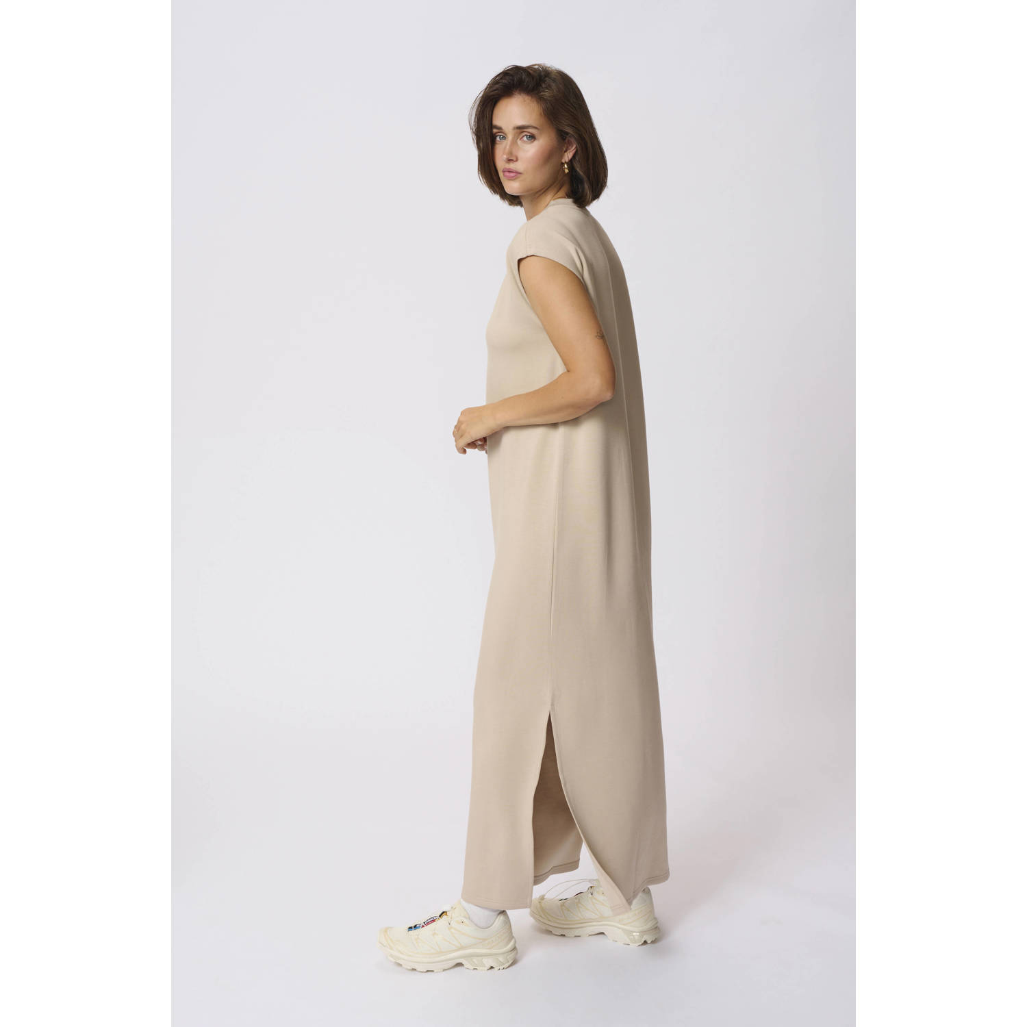 Kaffe maxi jurk beige