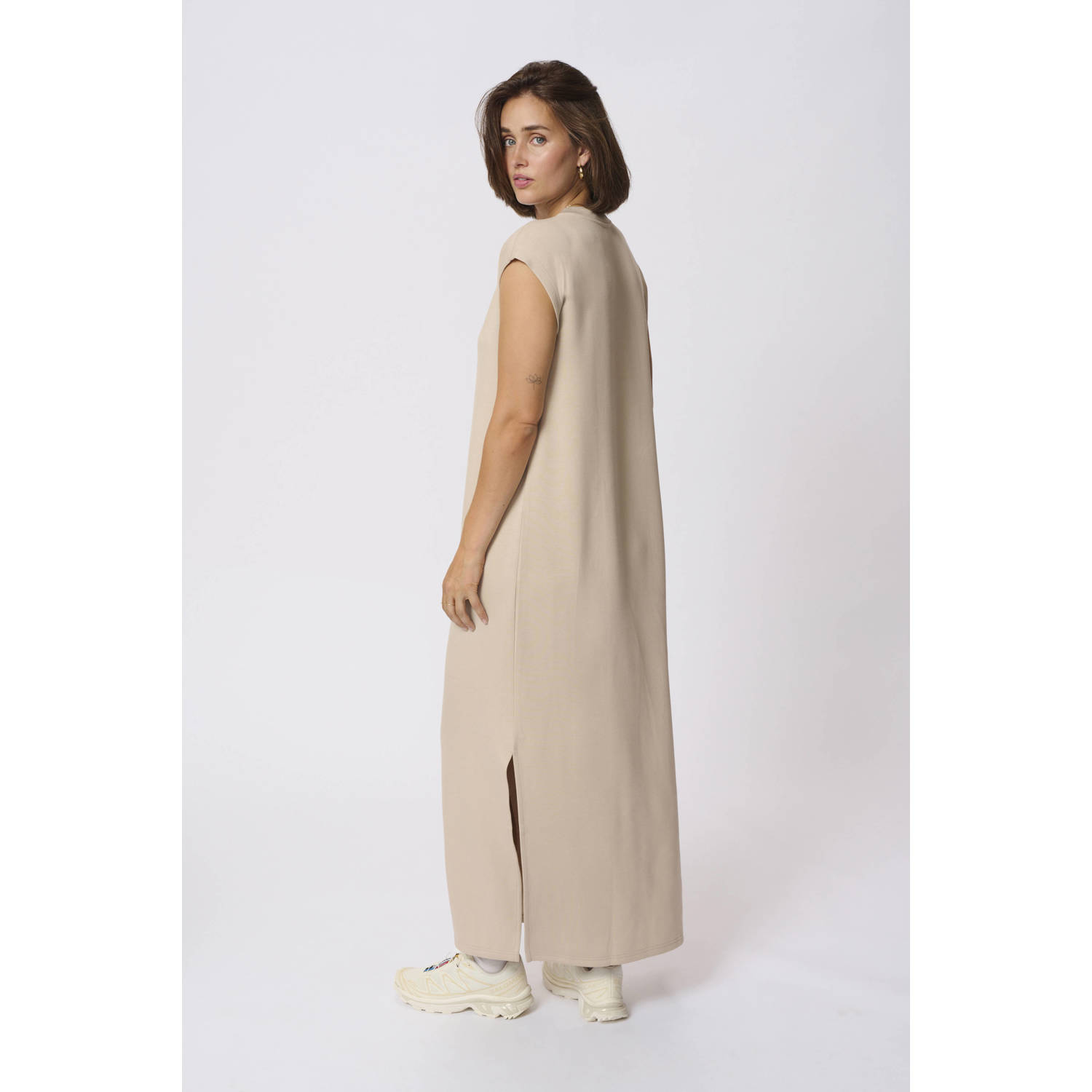 Kaffe maxi jurk beige