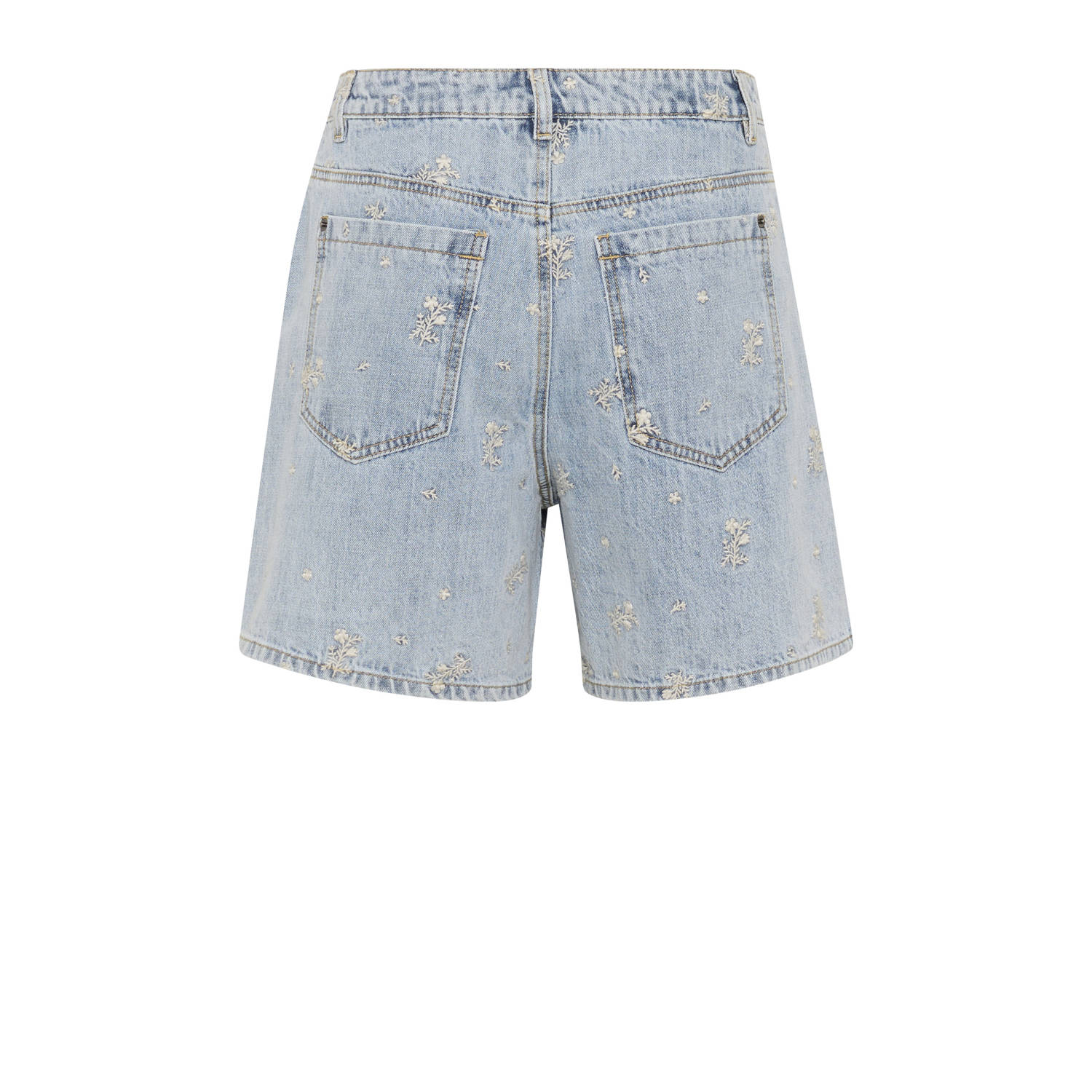 Kaffe X Ellen Hoog denim high waist denim short light blue denim