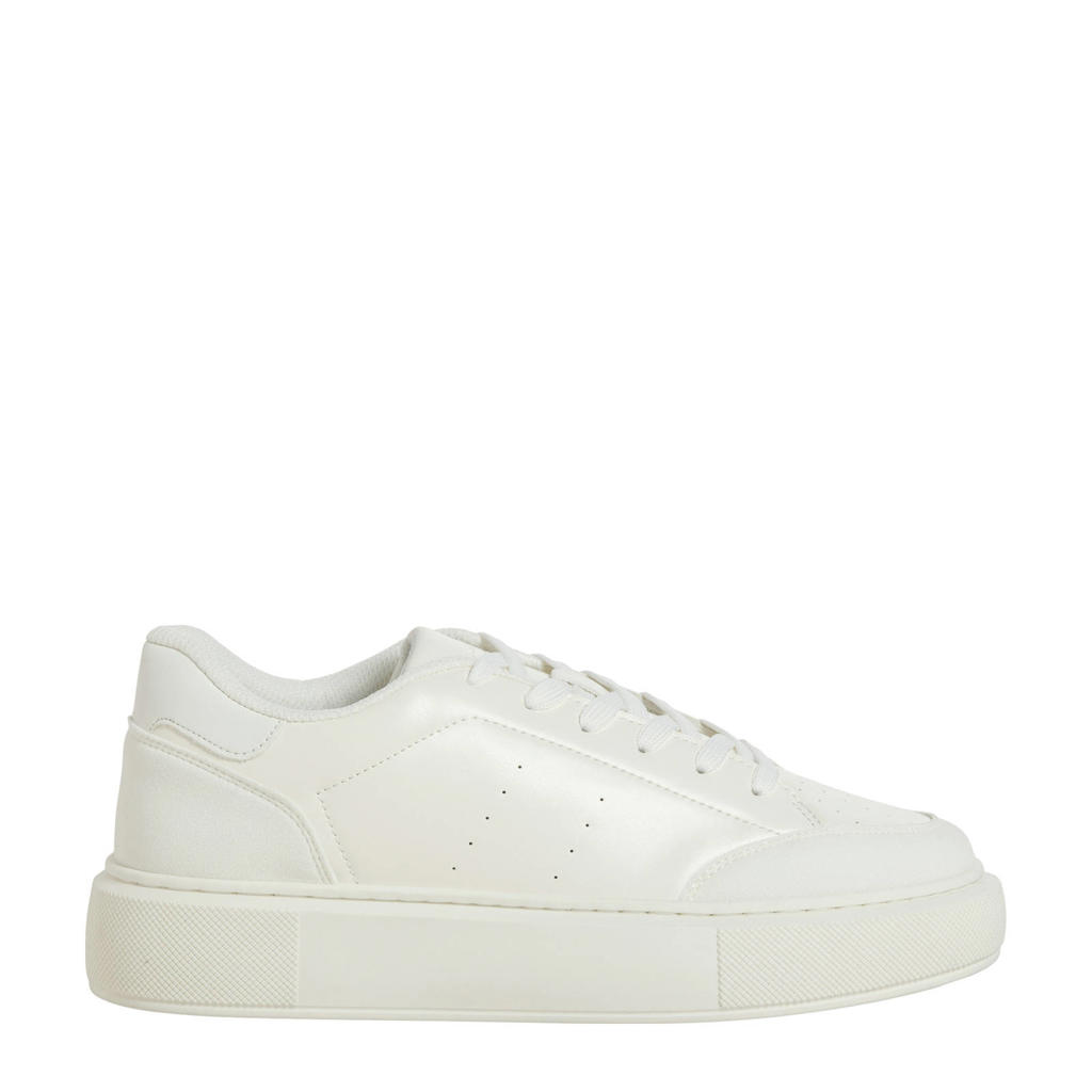 Witte heren JACK & JONES Jfwaspire Court Pu Sneaker Noos sneakers van imitatieleer met veters