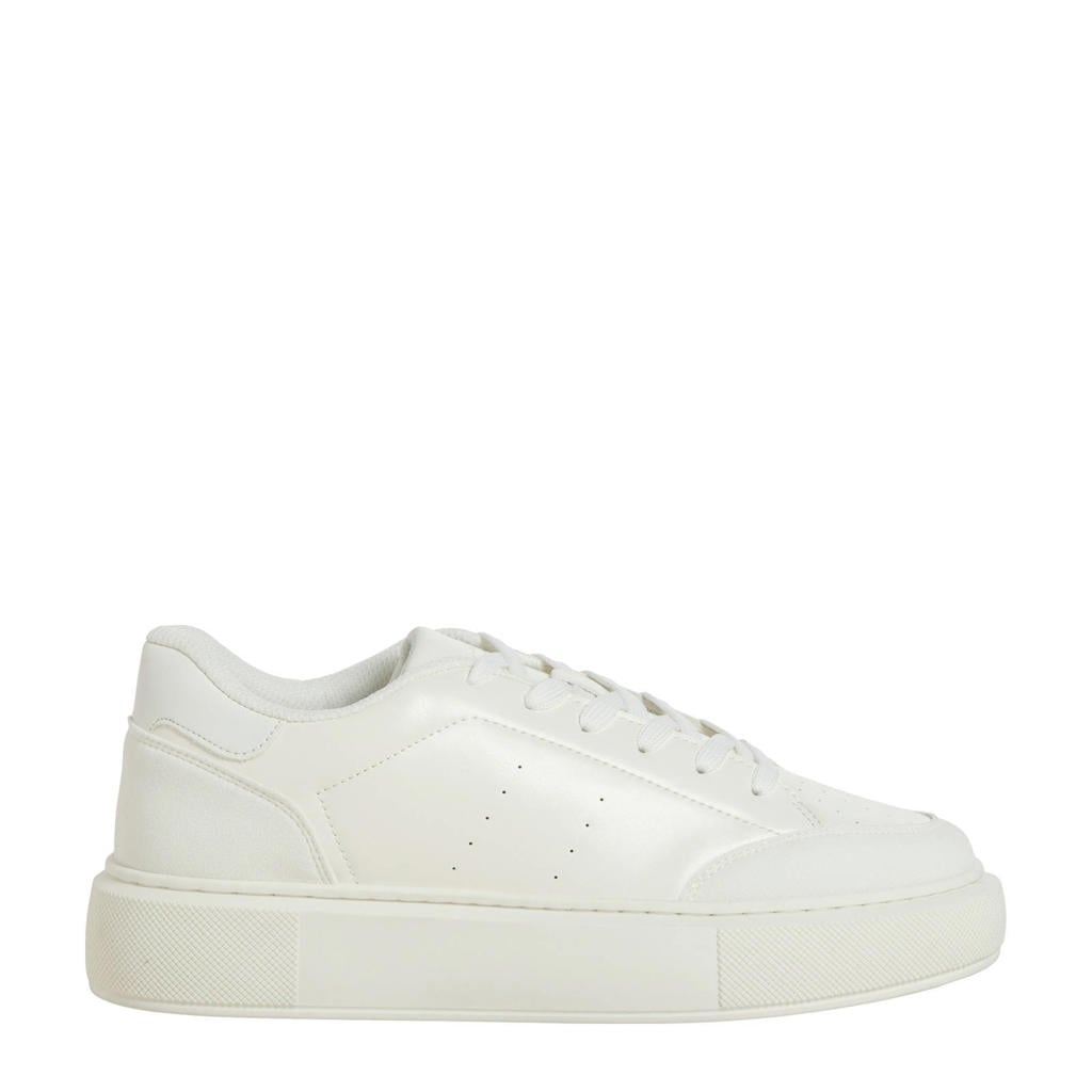 Witte heren JACK & JONES Jfwaspire Court Pu Sneaker Noos sneakers van imitatieleer met veters