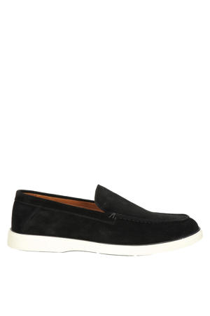 suède loafers zwart