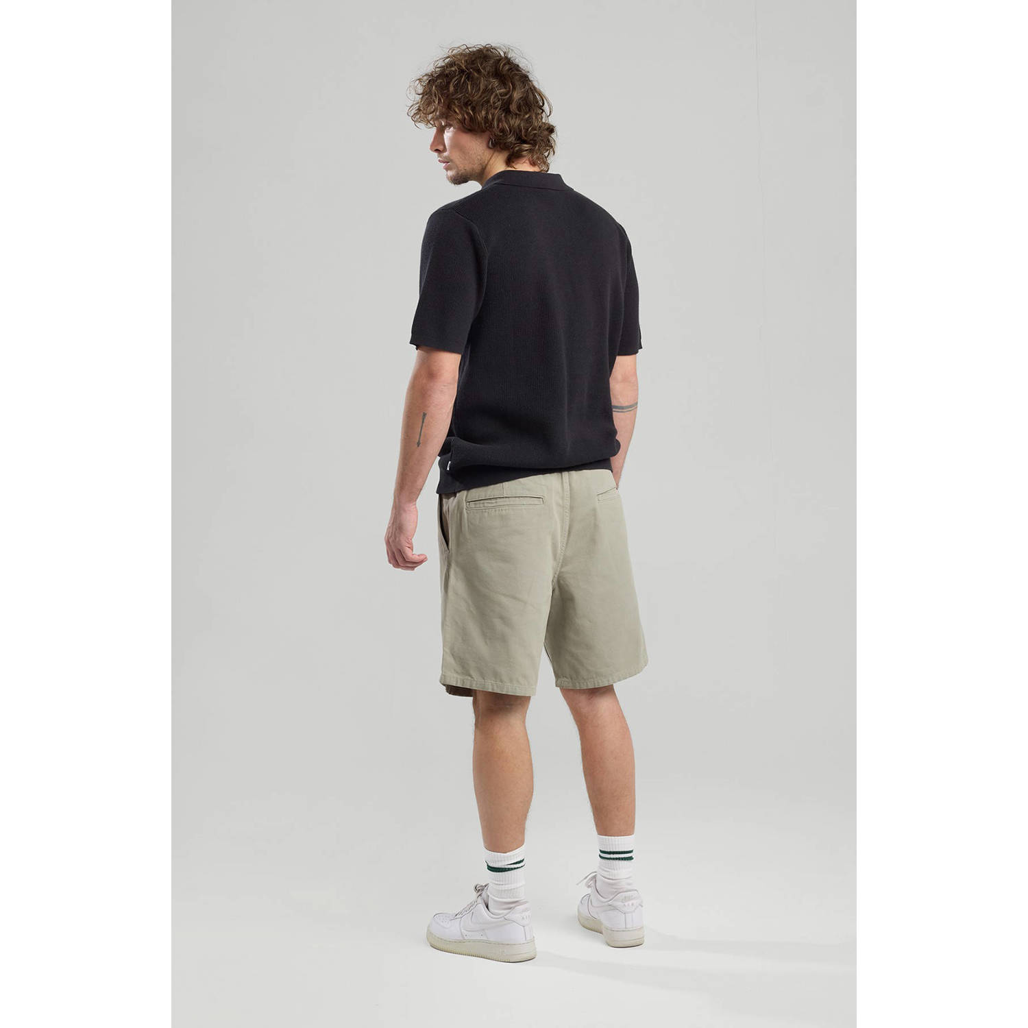 America Today regular polo gebreid zwart